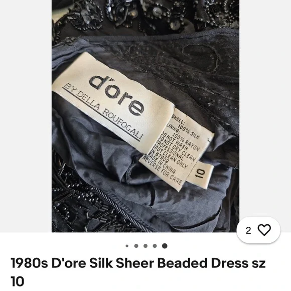 Elegant Black Beaded Evening Gown - Picture 4 of 8